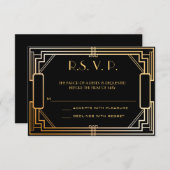 Art Deco - Hochzeitskarten UAWG RSVP Karte (Vorne/Hinten)