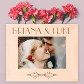 Art-Deco-Hochzeitspaare oder Familientext Geätzte Rahmen