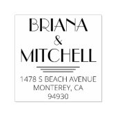 Art Déco Hochzeitspaare oder Rücksendeadresse Permastempel (Design)