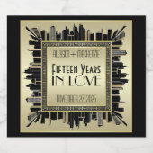 Art Déco Hochzeitsstimmung im Paradies für Kletter Schaumweinetikett (Einzelnes Label)