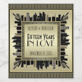 Art Déco Hochzeitsstimmung im Paradies für Kletter Weinetikett (Einzelnes Label)