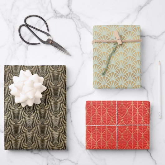 Art Deco Holiday Geschenkpapier Set (Vorderseite)
