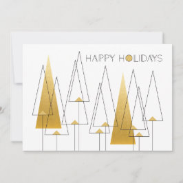 Art Deco Holiday Trees Feiertagskarte