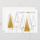 Art Deco Holiday Trees Feiertagskarte (Vorne/Hinten)