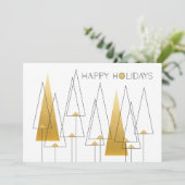 Art Deco Holiday Trees Feiertagskarte (Stehend Vorderseite)