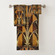 ART DECO HOLZ INLAY FANS LAMP SHADE