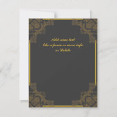 Art-Deco-Holzkohle 50. Geburtstag Einladung (Rückseite)