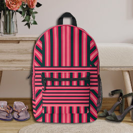 Art Déco Holzkohle Rosa Abstraktes elegantes Muste Bedruckter Rucksack