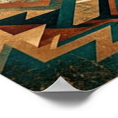 Art Deco Horse and Rider Poster - Geometric Wester (Ecke)