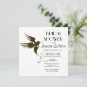Art Deco Hummingbird Bridal Dusche Einladungen (Stehend Vorderseite)