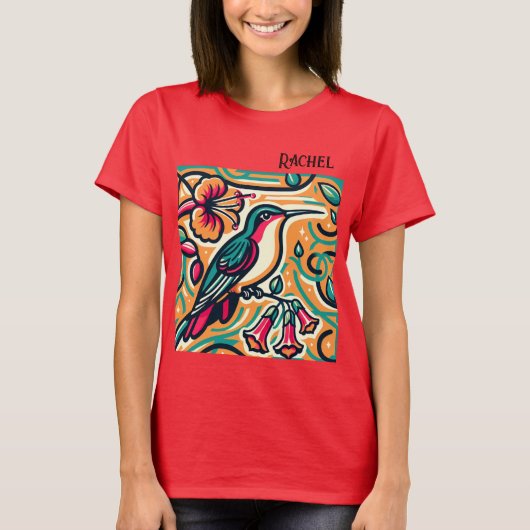 Art Deco Hummingbird Women's T-Shirt (Vorderseite)