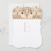 Art Deco Hummingbirds Peachy Rose Quartz Wedding Einladung (Rückseite)