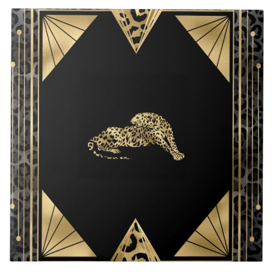 Art Deco I (schwarz/gold) Fliese (Vorderseite)