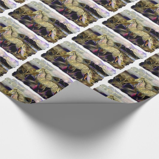 Art Deco Icelandic Pferd Geschenkpapier (Ecke)