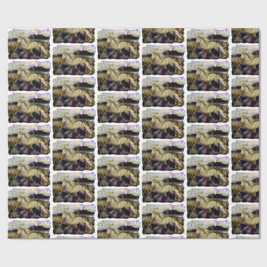 Art Deco Icelandic Pferd Geschenkpapier (Flach)