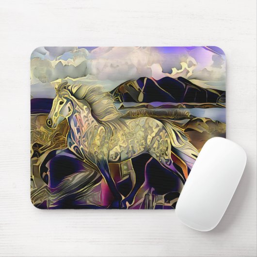 Art Deco Icelandic Pferd Mousepad (Mit Mouse)