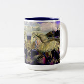 Art Deco Icelandic Pferd Zweifarbige Tasse (VorderseiteRechts)