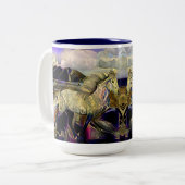 Art Deco Icelandic Pferd Zweifarbige Tasse (Vorderseite Links)