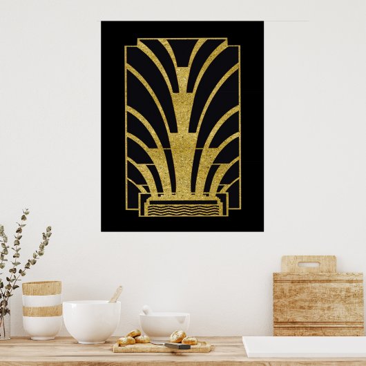 Art Deco Icon in Gold Poster (Küche)