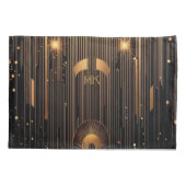 Art Deco Ihre Initialen Ägyptische Kunst Schwarz S Kissenbezug (Rückseite-Links)