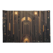 Art Deco Ihre Initialen Ägyptische Kunst Schwarz S Kissenbezug (Rückseite-Rechts)