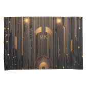 Art Deco Ihre Initialen Ägyptische Kunst Schwarz S Kissenbezug (Vorderseite-Rechts)