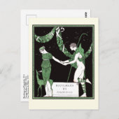 Art Deco Illustration Barbier Bucoliques Pamphylie Postkarte (Vorne/Hinten)
