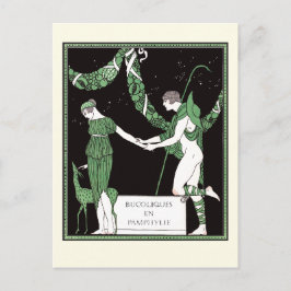 Art Deco Illustration Barbier Bucoliques Pamphylie Postkarte