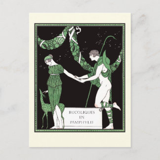 Art Deco Illustration Barbier Bucoliques Pamphylie Postkarte