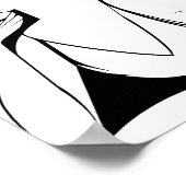 Art Deco Illustriert Glamour Woman Poster (Ecke)