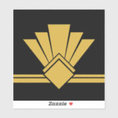 Art Déco Imitate Gold Schwarzer Stift und Tile Til Aufkleber (Blatt)