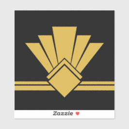 Art Déco Imitate Gold Schwarzer Stift und Tile Til Aufkleber