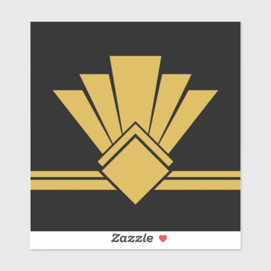 Art Déco Imitate Gold Schwarzer Stift und Tile Til Aufkleber (Blatt)