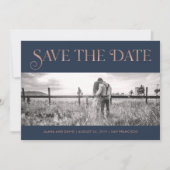 Art Deco Imitats Rose Gold | Foto Save the Date (Vorderseite)