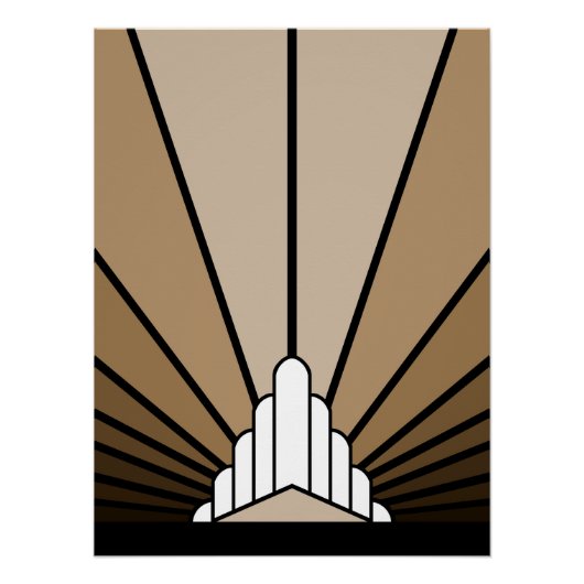 Art déco in Beige Poster (Vorderseite)