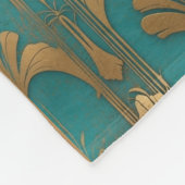 Art Deco in Blau und Gold Fleecedecke (Ecke)