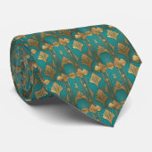 Art Deco in Blau und Gold Krawatte (Gerollt)
