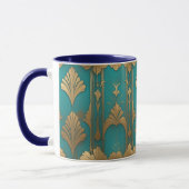 Art Deco in Blau und Gold Tasse (Links)