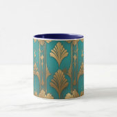 Art Deco in Blau und Gold Tasse (Zentrum)