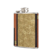 Art Deco in Gold und Beige Flachmann (Links)