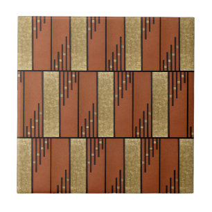 Art Deco in Gold und Beige Fliese
