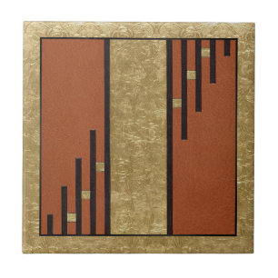 Art Deco in Gold und Beige Fliese