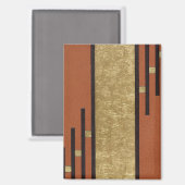 Art Deco in Gold und Beige Magnet (Vorderseite/Rückseite)