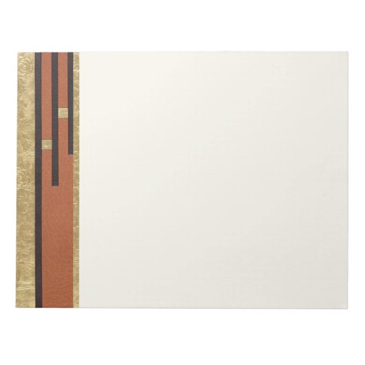 Art Deco in Gold und Beige Notizblock (Vorderseite)