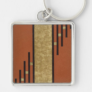 Art Deco in Gold und Beige Schlüsselanhänger
