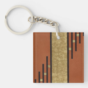 Art Deco in Gold und Beige Schlüsselanhänger
