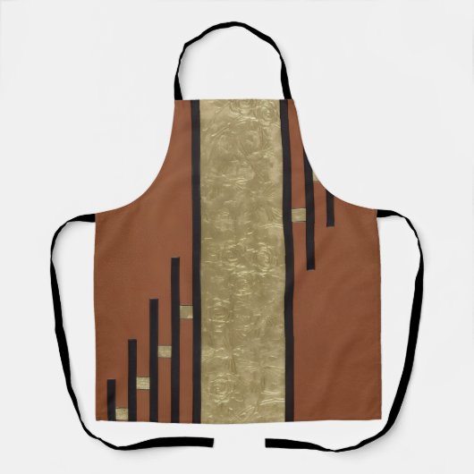 Art Deco in Gold und Beige Schürze (Vorderseite)