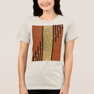 Art Deco in Gold und Beige Tri-Blend Shirt