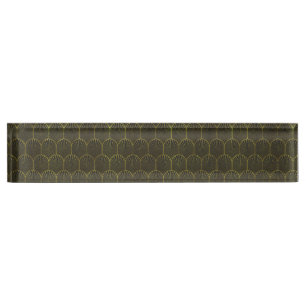 Art Deco in Gold und Schwarz Namensplakette