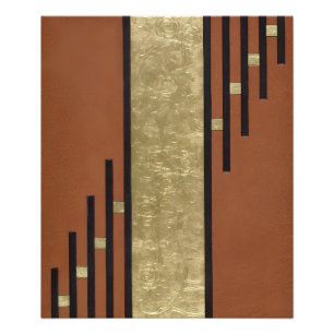 Art Deco in Gold und Tan Fotodruck